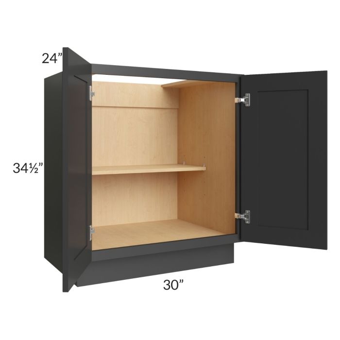 Madison Black Shaker 30" Full Height Door Base Cabinet