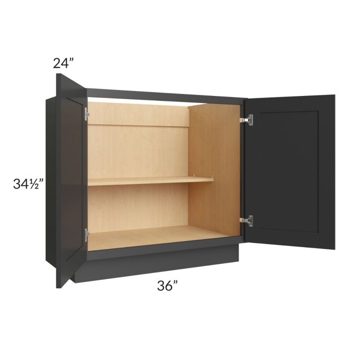 Madison Black Shaker 36" Full Height Door Base Cabinet