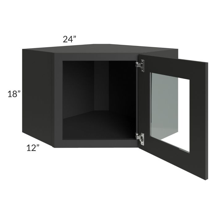 Madison Black Shaker 24x18 Decorative Wall Diagonal Corner Cabinet