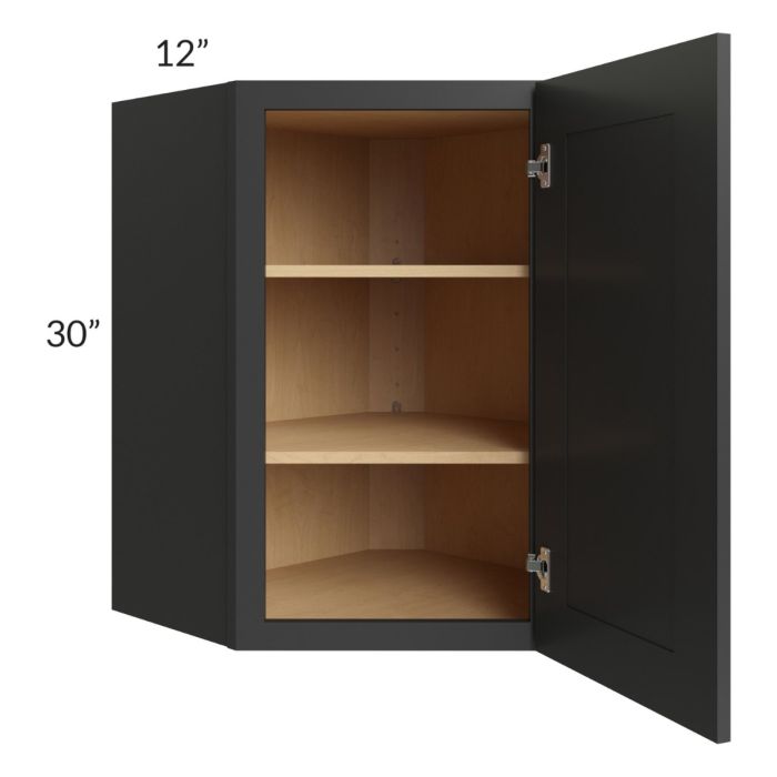Madison Black Shaker 24x30 Wall Diagonal Corner Cabinet