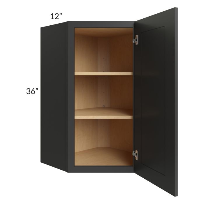 Madison Black Shaker 24x36 Wall Diagonal Corner Cabinet