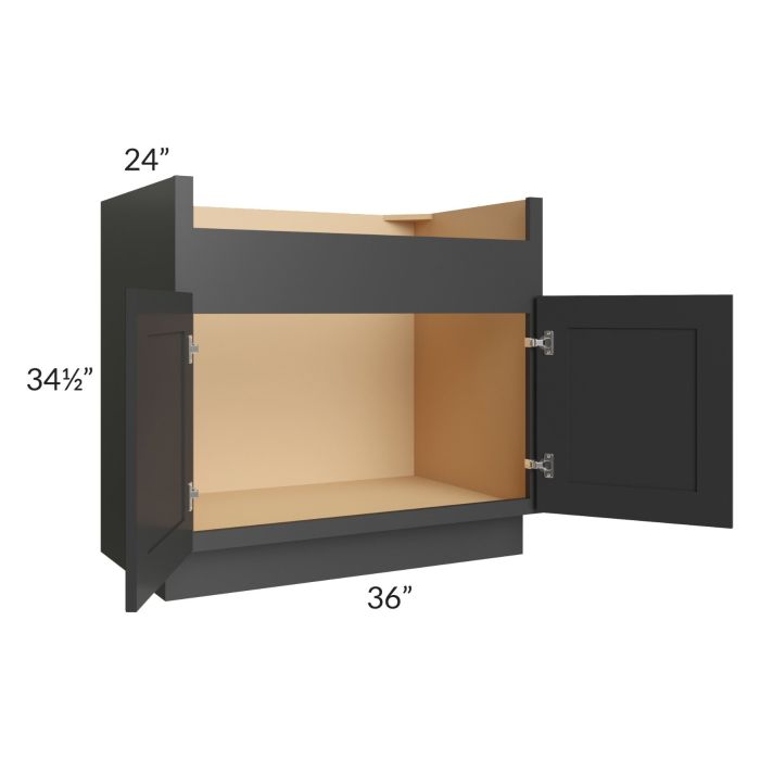 Madison Black Shaker 36" Farm Sink Base Cabinet
