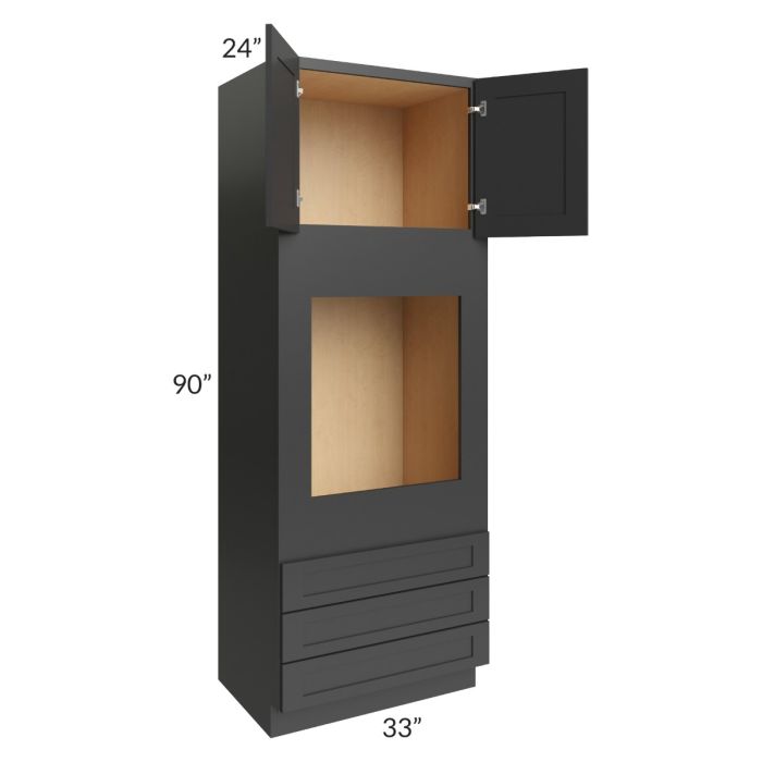 Madison Black Shaker 33x90x24 Oven Cabinet
