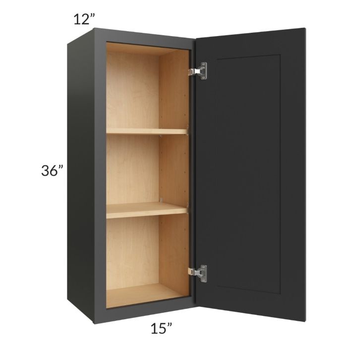 Madison Black Shaker 15x36 Wall Cabinet