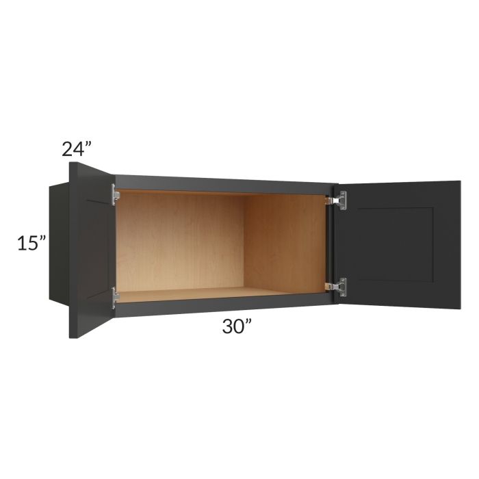 Madison Black Shaker 30x15x24 Wall Cabinet