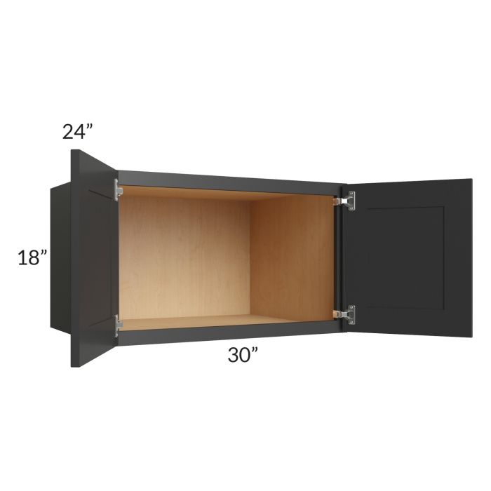 Madison Black Shaker 30x18x24 Wall Cabinet