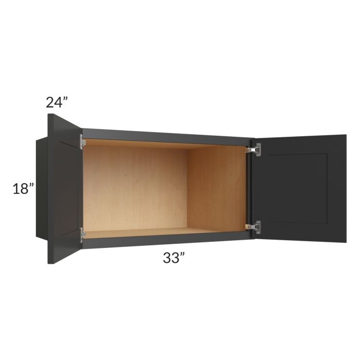 Madison Black Shaker 33x18x24 Wall Cabinet