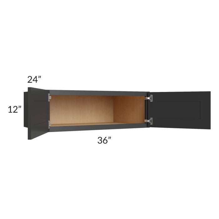 Madison Black Shaker 36x12x24 Wall Cabinet