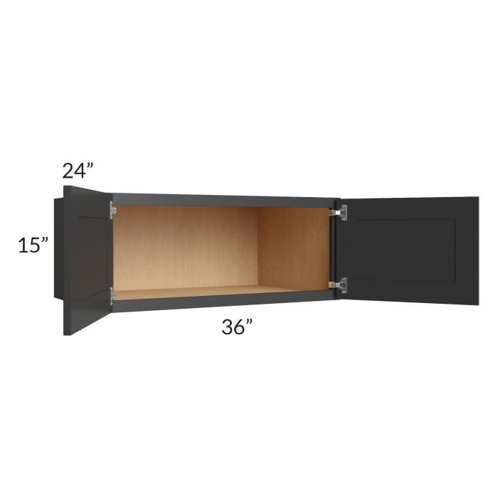 Madison Black Shaker 36x15x24 Wall Cabinet