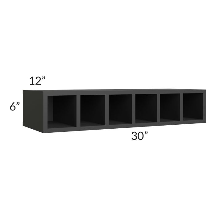 Madison Black Shaker 30x6 Wine Cubby Wall Cabinet
