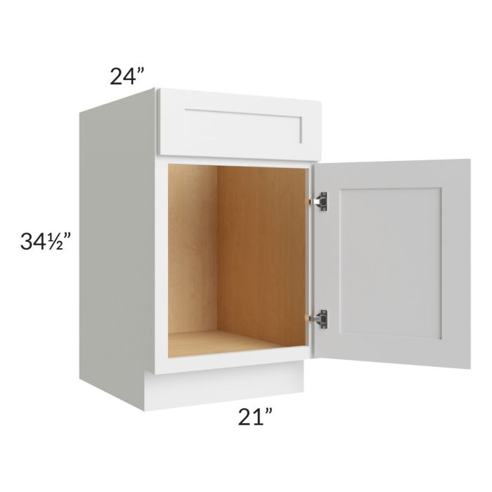 Midtown White Shaker 21" Sink Base Cabinet