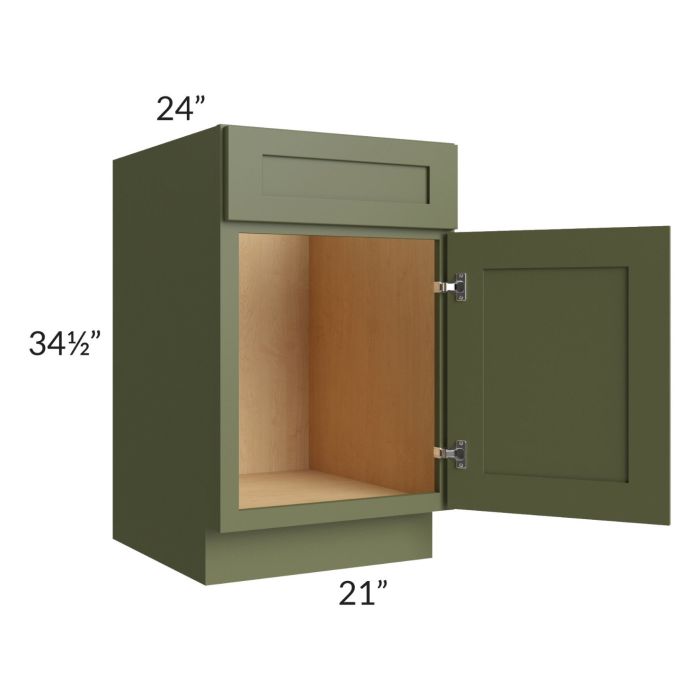 Midtown Hunter Green Shaker 21" Sink Base Cabinet