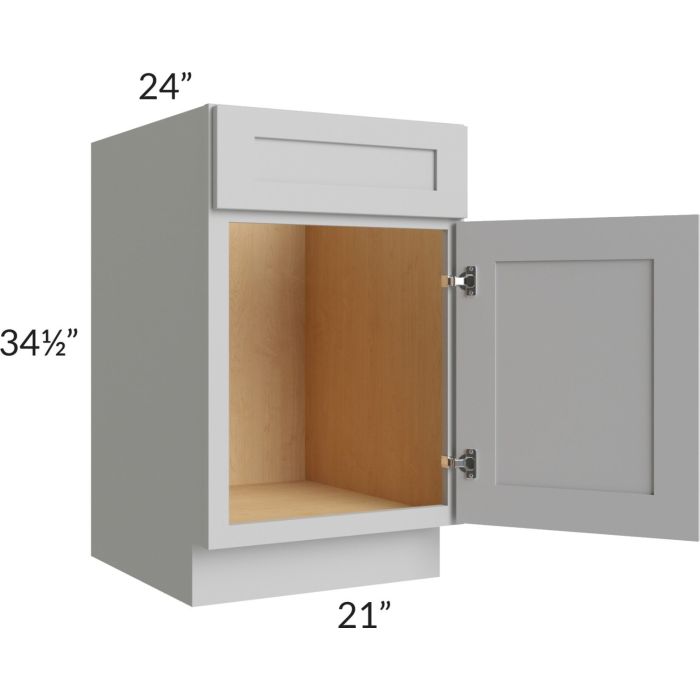 Midtown Painted Grey Shaker 21" Sink Base Cabinet