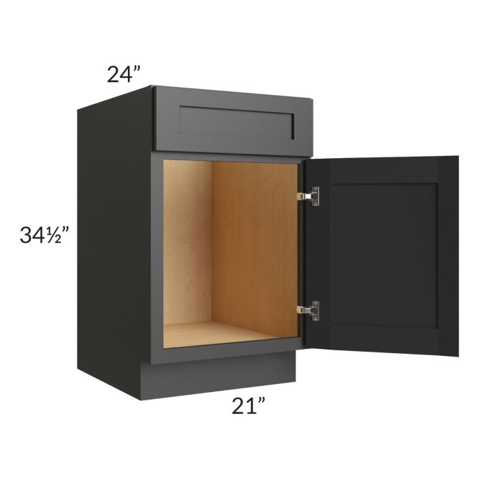 Midtown Black Shaker 21" Sink Base Cabinet