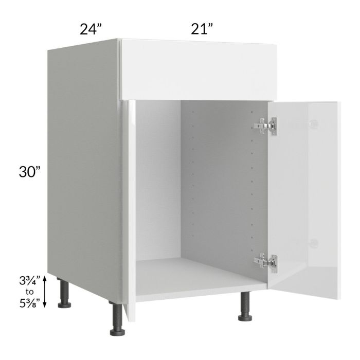 Milan White Gloss 21" Sink Base Cabinet