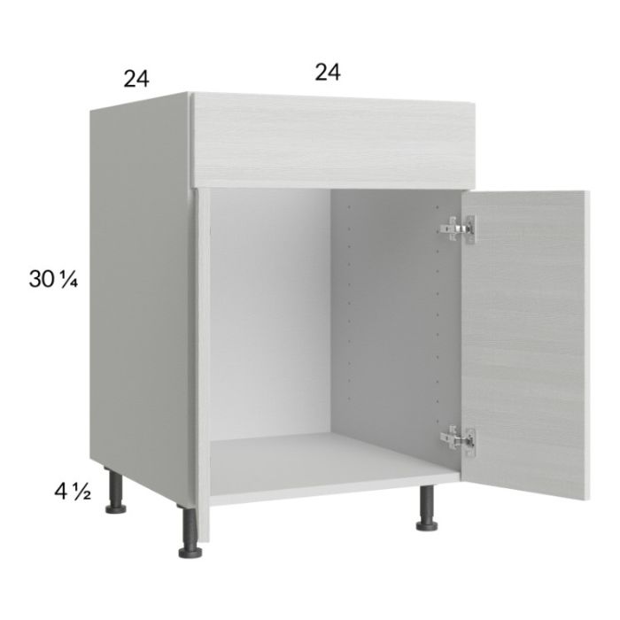 Euro White Grain 24" Sink Base Cabinet