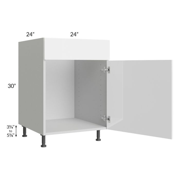 Milan White Gloss 24" Sink Base Cabinet (1 door)