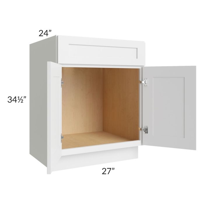 Asheville White Shaker 27" Sink Base Cabinet