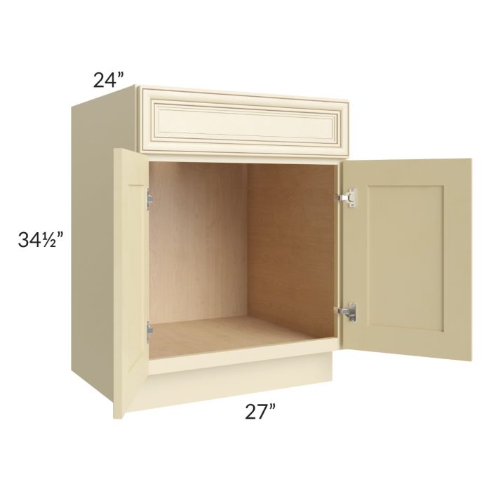 Phoenix Cream Glaze 27" Sink Base Cabinet