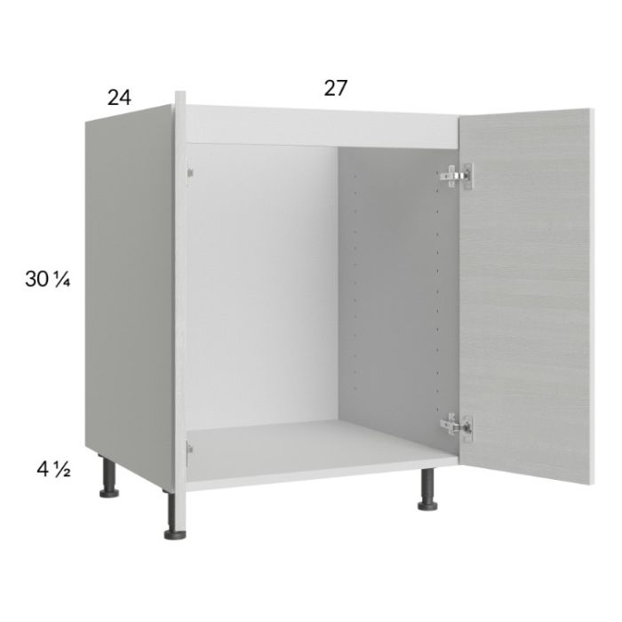 Euro White Grain 27" Full Height Door Sink Base Cabinet