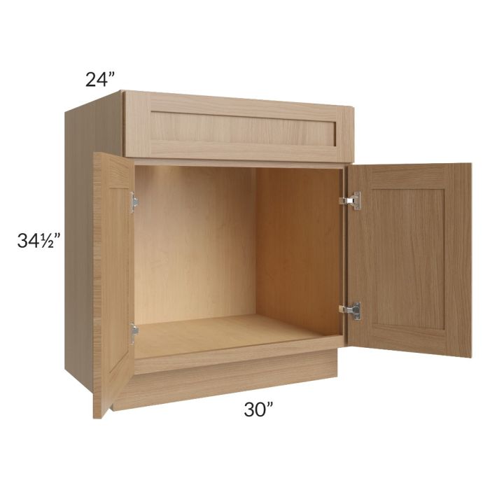 Asheville Rift Oak Shaker 30" Sink Base Cabinet