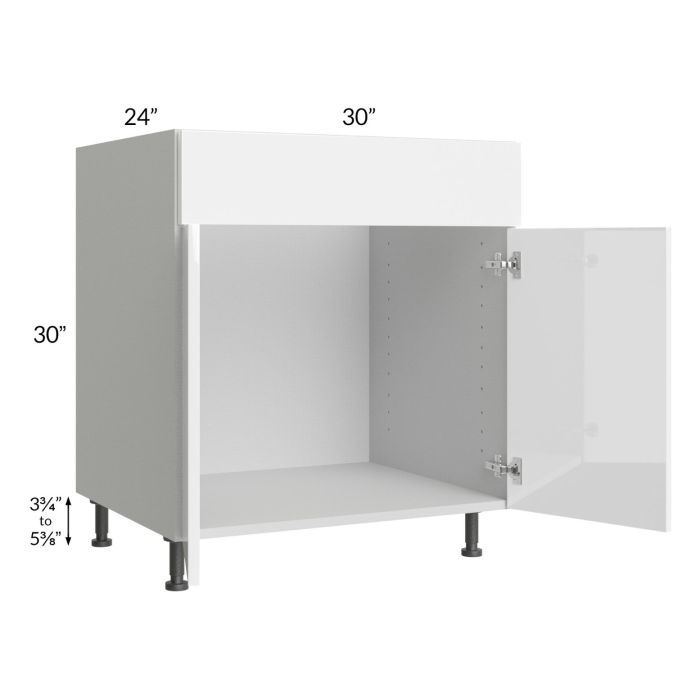 Milan White Gloss 30" Sink Base Cabinet