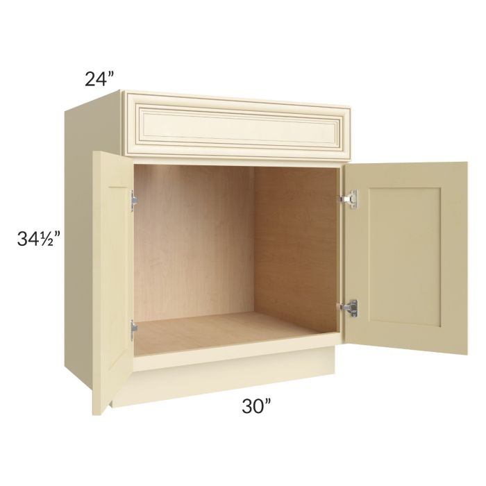 Phoenix Cream Glaze 30" Sink Base Cabinet