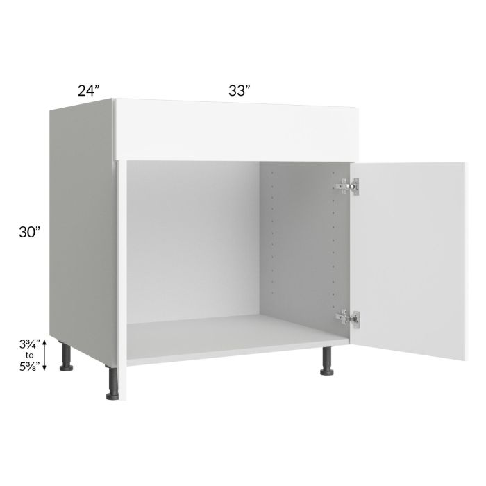 Milan White Matte 33" Sink Base Cabinet