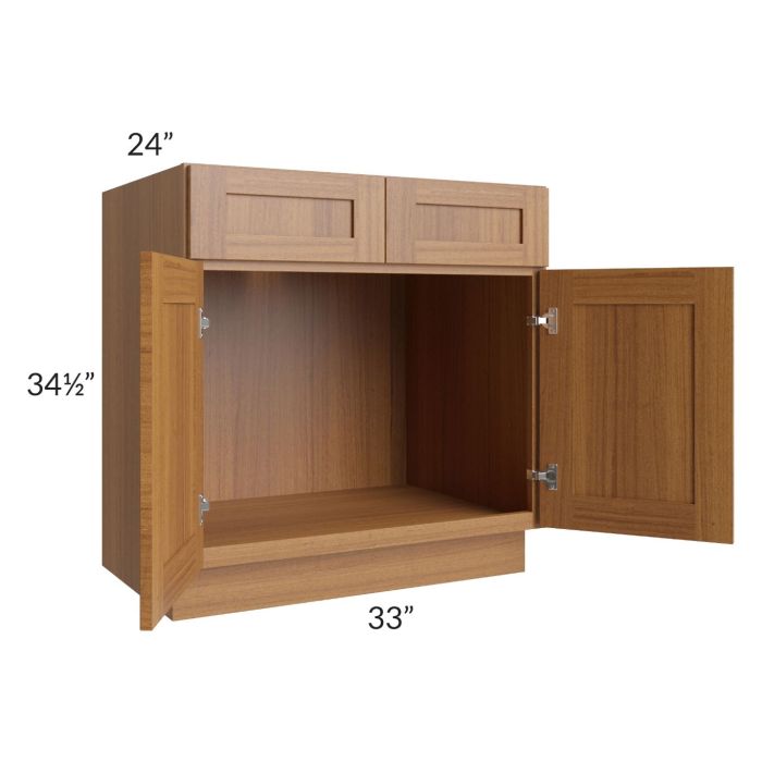 Artisan Walnut Shaker 33" Sink Base Cabinet
