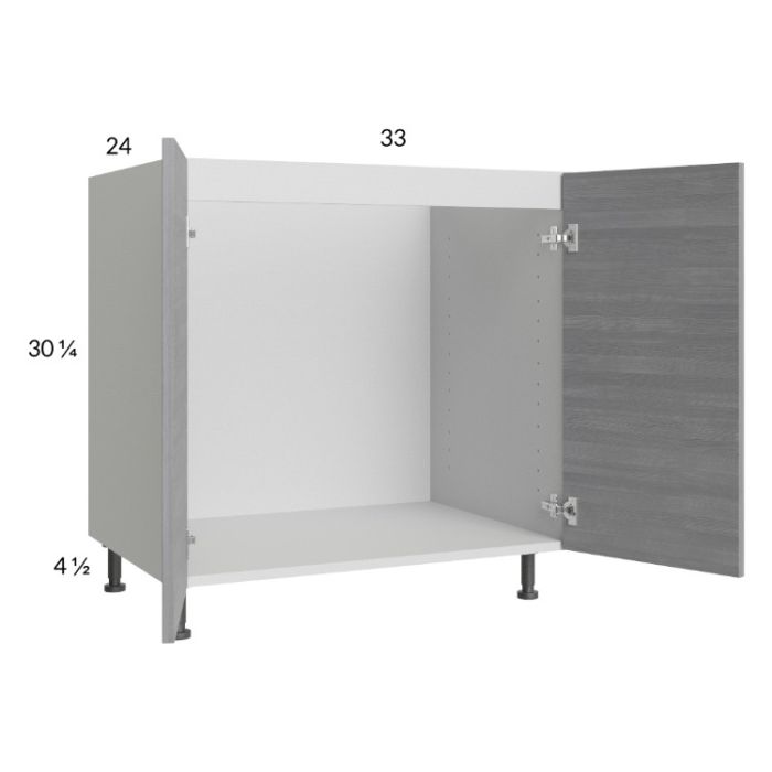 Euro Grey 33" Full Height Door Sink Base Cabinet