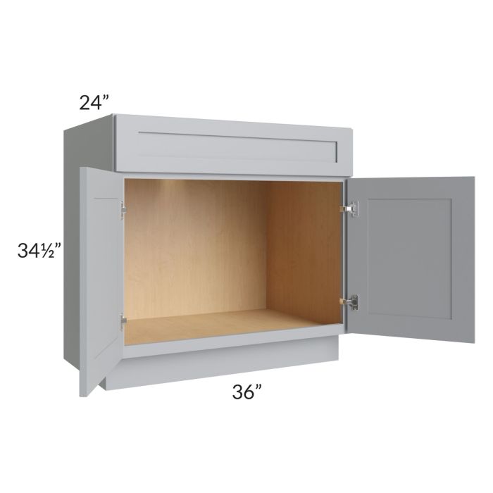 Asheville Grey Shaker 36" Sink Base Cabinet 