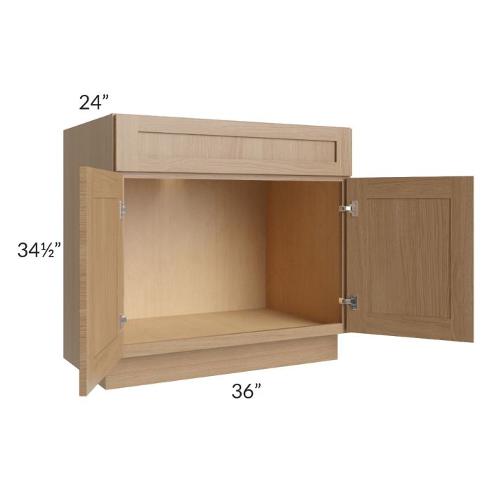 Asheville Rift Oak Shaker 36" Sink Base Cabinet
