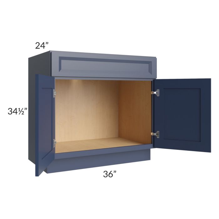 Bayville Blue 36" Sink Base Cabinet