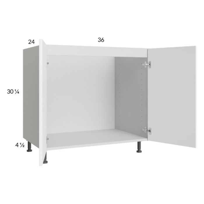 Euro Gloss White 36" Full Height Door Sink Base Cabinet