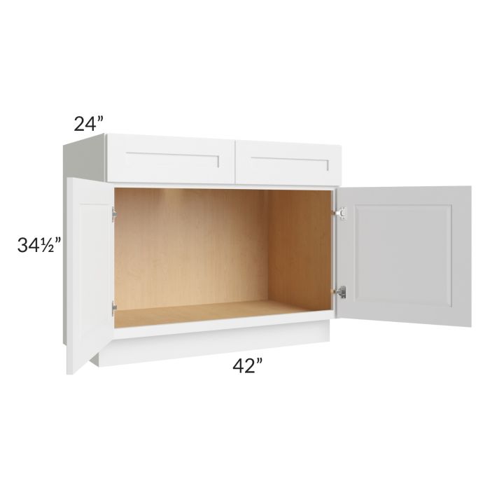 Southport White Shaker 42" Sink Base Cabinet