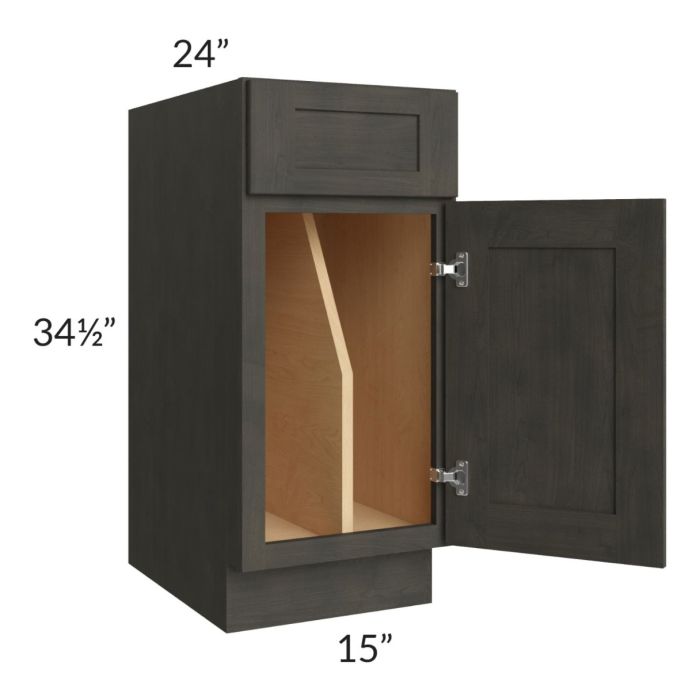 Charcoal Grey Shaker 15" Tray Divider Base Cabinet