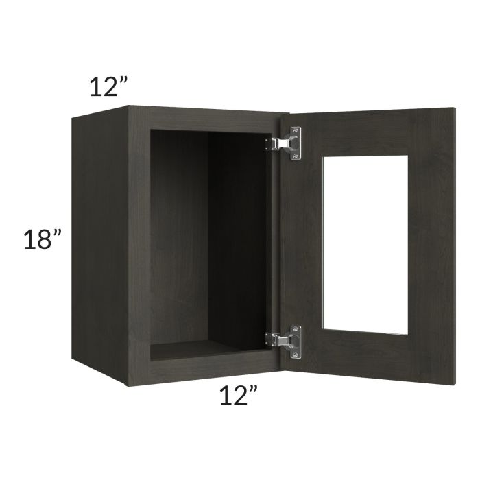 Charcoal Grey Shaker 12x18 Decorative Wall Cabinet