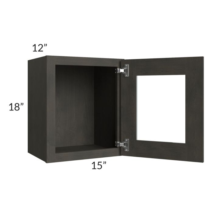 Charcoal Grey Shaker 15x18 Decorative Wall Cabinet