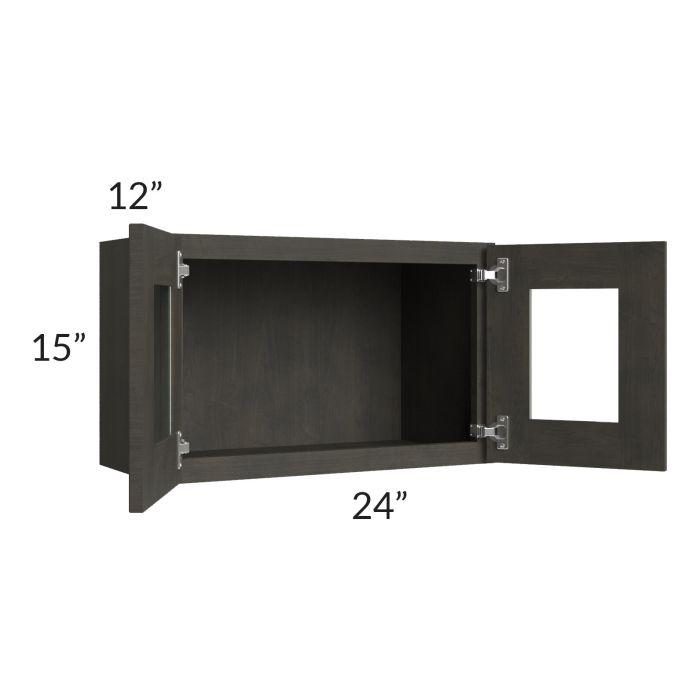 Charcoal Grey Shaker 24x15 Decorative Wall Cabinet