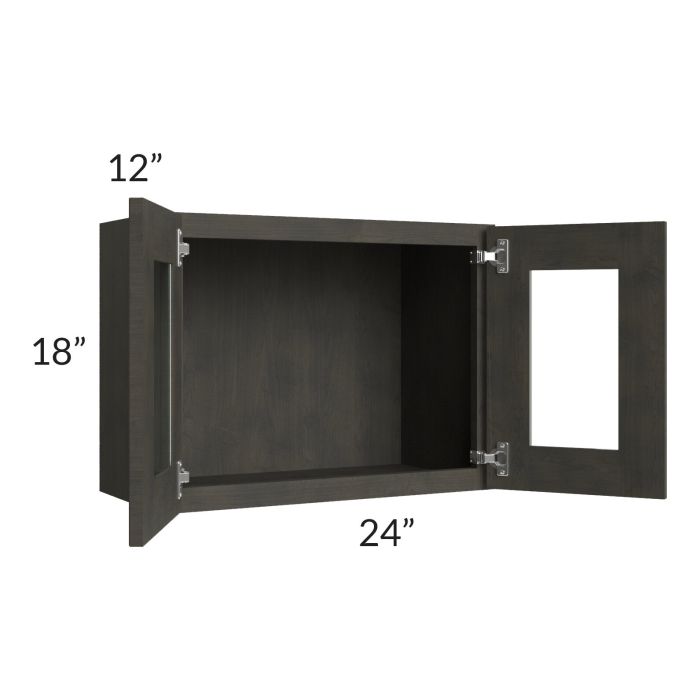Charcoal Grey Shaker 24x18 Decorative Wall Cabinet