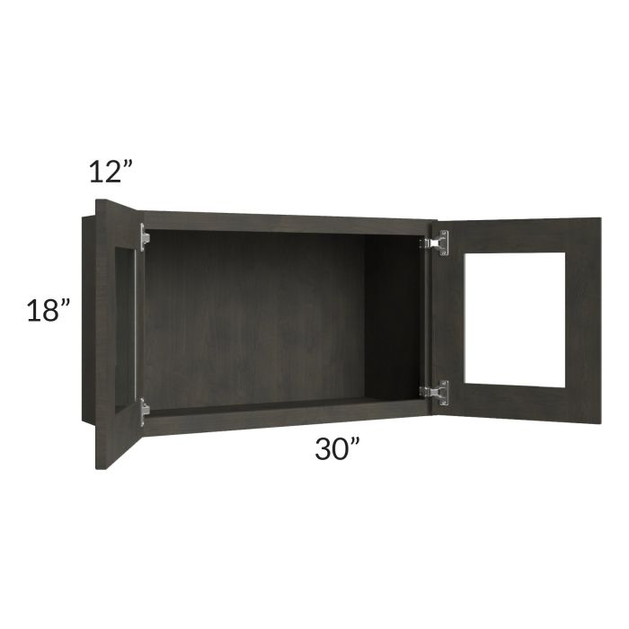 Charcoal Grey Shaker 30x18 Decorative Wall Cabinet