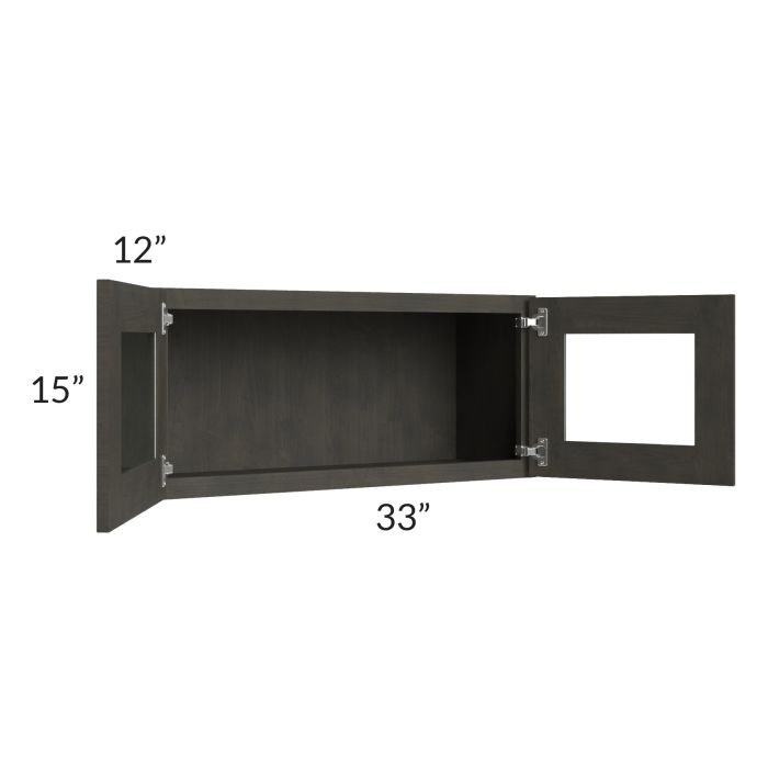 Charcoal Grey Shaker 33x15 Decorative Wall Cabinet