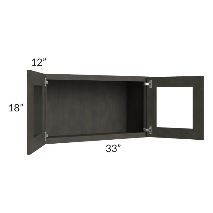 Charcoal Grey Shaker 33x18 Decorative Wall Cabinet