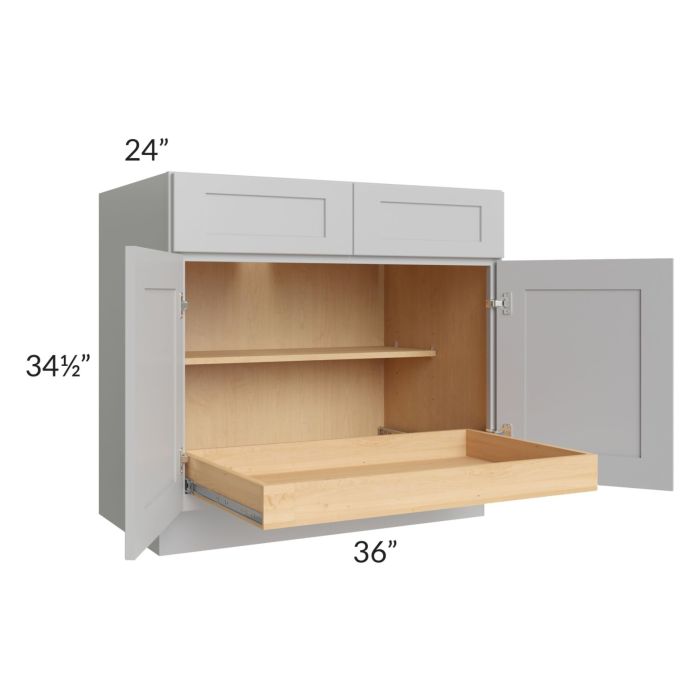 Stone Shaker 36" Base Cabinet with 1 Rollout Tray