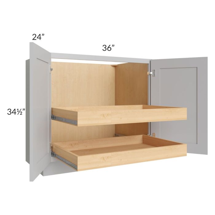 Stone Shaker 36" Full Height Base Cabinet with 2 Rollout Trays