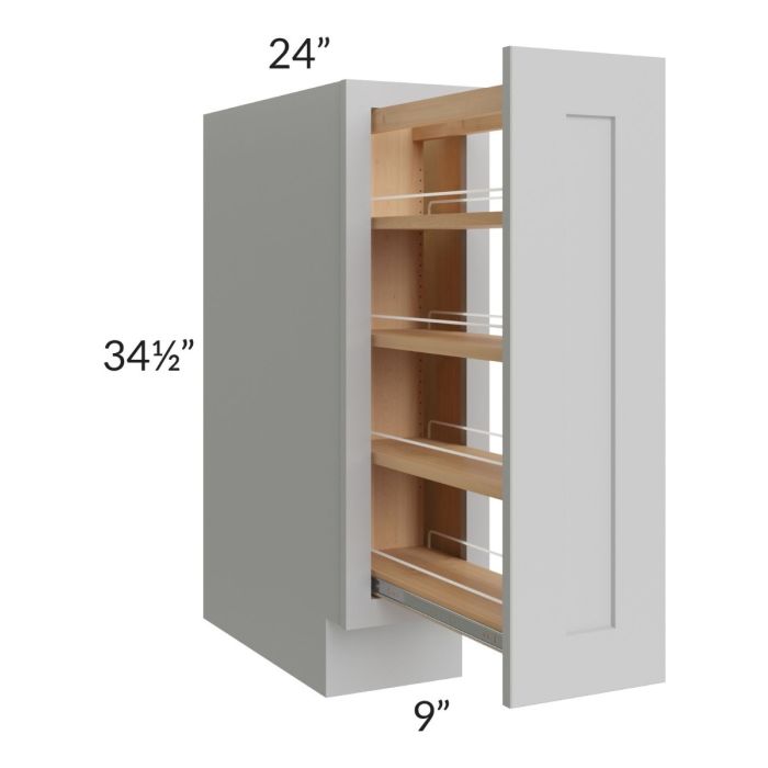 Stone Shaker 9" Full Height Door Base Cabinet with Shelf Pullout
