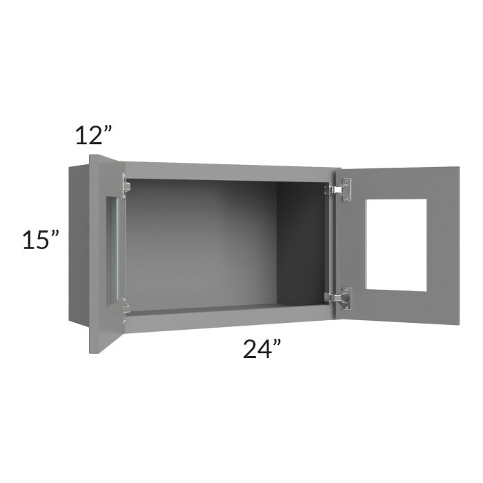Graphite Grey Shaker 24x15 Decorative Wall Cabinet