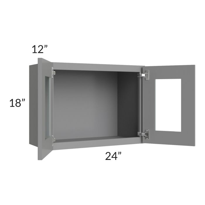 Graphite Grey Shaker 24x18 Decorative Wall Cabinet