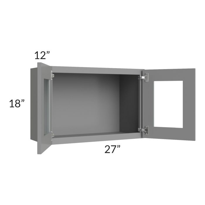 Graphite Grey Shaker 27x18 Decorative Wall Cabinet