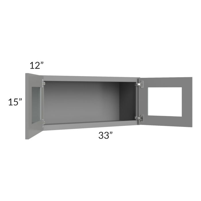 Graphite Grey Shaker 33x15 Decorative Wall Cabinet